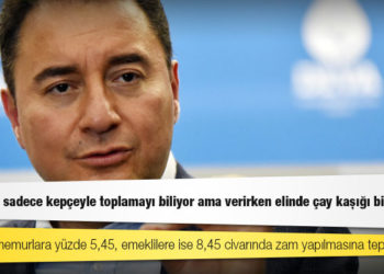 Babacan: Hükûmet; sadece kepçeyle toplamayı biliyor ama verirken elinde çay kaşığı bile yok