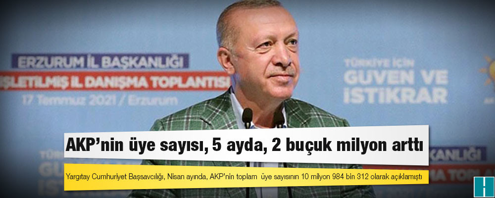 Cumhurbaşkanı Erdoğan açıkladı; AKP'nin üye sayısı, 5 ayda, 2 buçuk milyon arttı