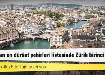 Dünyanın en dürüst şehirleri listesinde Zürih birinci oldu: Açıklanan ilk 75'te Türk şehri yok