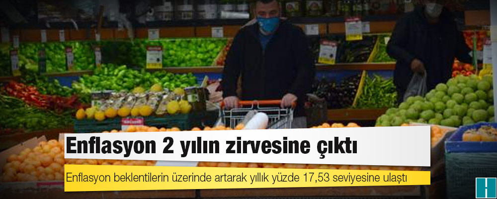 Enflasyon beklentilerin üzerinde artarak yıllık yüzde 17,53 seviyesine ulaştı