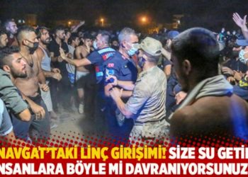 Manavgat'taki lin&ccedil; girişimi! Size su getiren insanlara b&ouml;yle mi davranıyorsunuz?
