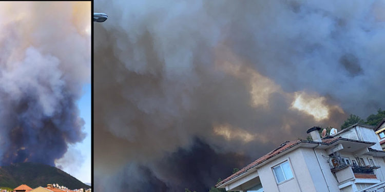 Marmaris’te orman yangını: Alevler yerleşim yerine 100 metre kadar yaklaştı