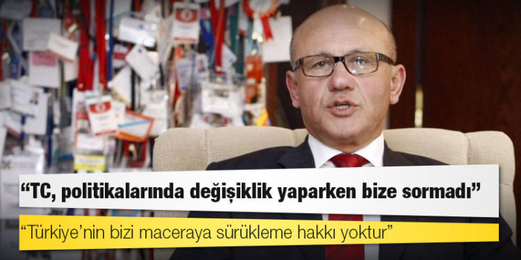 Mehmet Ali Talat: 'Türkiye'nin bizi maceraya sürükleme hakkı yoktur'