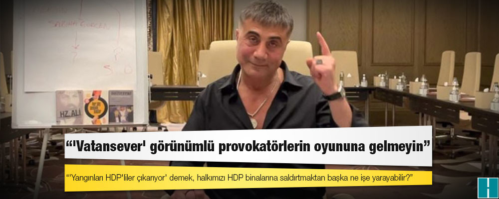 Sedat Peker: 'Yangınları HDP'liler çıkarıyor' demek, halkımızı HDP binalarına saldırtmaktan başka ne işe yarayabilir?