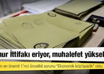 Sosyo Politik Saha Araştırmaları Merkezi: Cumhur İttifakı eriyor, muhalefet yükselişte