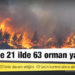 Türkiye'de 21 ilde 63 orman yangını