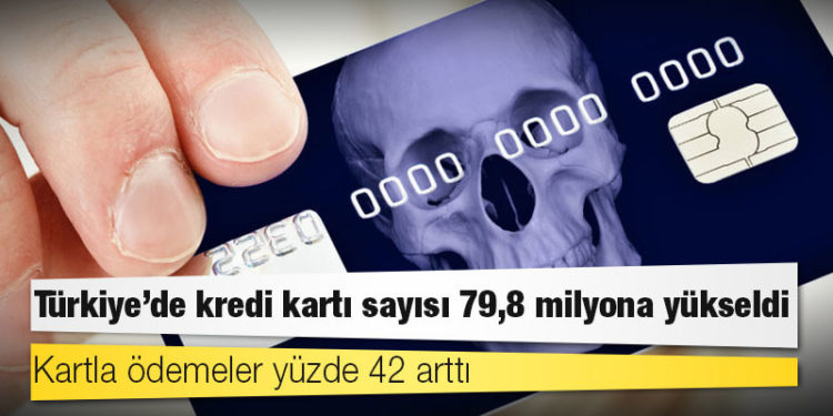 Türkiye’de kredi kartı sayısı 79,8 milyona yükseldi, kartla ödemeler yüzde 42 arttı
