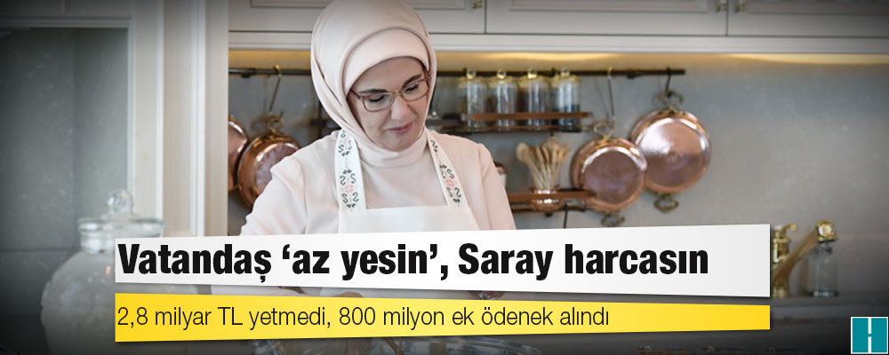 Vatandaş ‘az yesin’, Saray harcasın: 2,8 milyar TL yetmedi, 800 milyon ek ödenek alındı