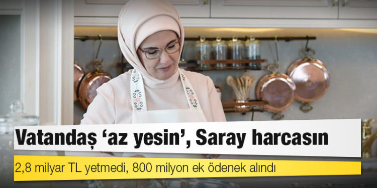 Vatandaş ‘az yesin’, Saray harcasın: 2,8 milyar TL yetmedi, 800 milyon ek ödenek alındı