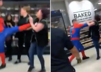 'Örümcek adam' marketi birbirine kattı, önüne gelene saldırdı: 5 gözaltı