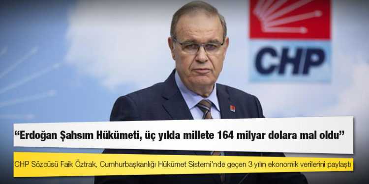 Öztrak: Erdoğan Şahsım Hükümeti, üç yılda millete 164 milyar dolara mal oldu