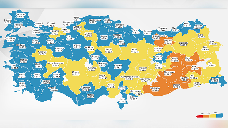 İstanbul, Covid-19 aşı haritasında mavi renge döndü