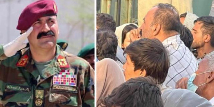 Afganistan'ın eski genelkurmay başkanının tahliye edilmek için havalimanında beklediği iddia edildi