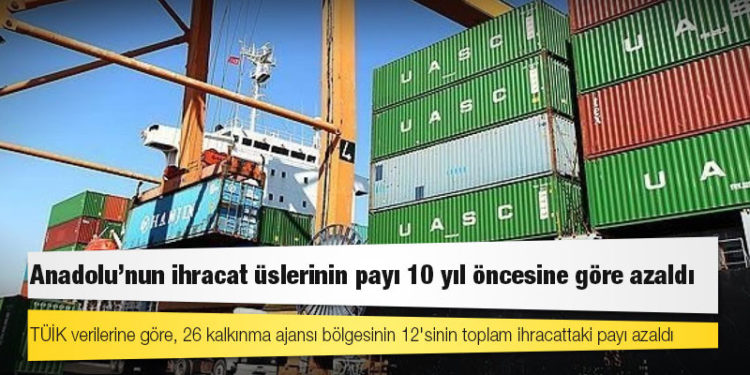 Anadolu'nun ihracat üslerinin payı 10 yıl öncesine göre azaldı