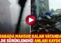 Arabada mahsur kalan vatandaş selde s&uuml;r&uuml;klendiği anları kaydetti: İnşallah camlar kırılmaz!