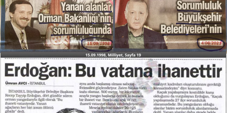 Erdoğan’ın 1998’deki demeci: Yanan alanlar, Orman Bakanlığı’nın sorumluluğundadır!