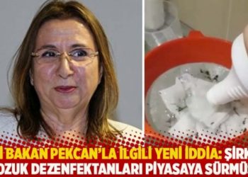Eski bakan Pekcan&rsquo;la ilgili yeni iddia: Şirketi bozuk dezenfektanları piyasaya s&uuml;rm&uuml;ş