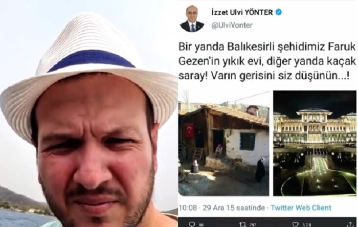 Gökbakar’ı hedef gösteren MHP’li Yönter’in sildiği ‘Kaçak Saray’ tweeti yeniden gündemde