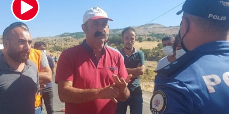 Hozat’taki yangını söndürmeye giden gruba polis engeli