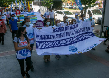 KESK, Ankara'ya doğru yürüyüşe geçti: Gerçek bir toplu sözleşmeye dayanmayan, grev hakkını yasaklayan bu sendika yasasını çöpe atmanın vakti çoktan gelmiştir
