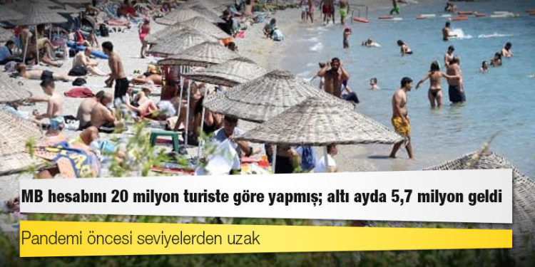 MB hesabını 20 milyon turiste göre yapmış; altı ayda 5,7 milyon geldi