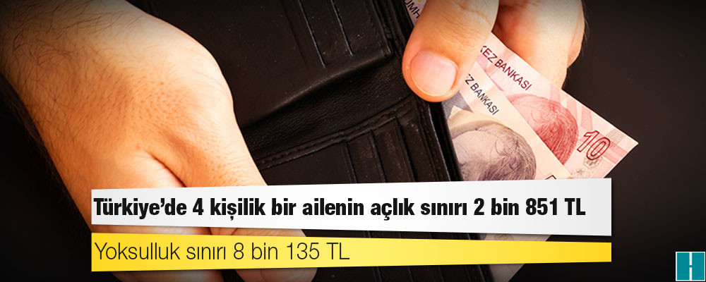 Memur-Sen: Türkiye'de 4 kişilik bir ailenin açlık sınırı 2 bin 851 TL, yoksulluk sınırı 8 bin 135 TL