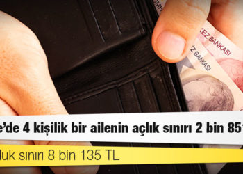 Memur-Sen: Türkiye'de 4 kişilik bir ailenin açlık sınırı 2 bin 851 TL, yoksulluk sınırı 8 bin 135 TL