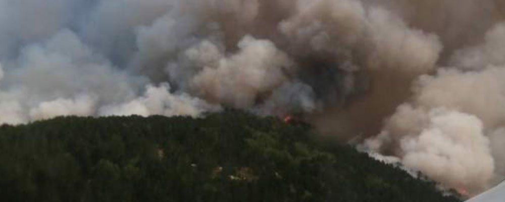 Muğla'nın Kavaklıdere ilçesindeki yangın TRT vericisini tehdit ediyor