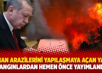 Orman arazilerini yapılaşmaya a&ccedil;an yasa, yangınlardan hemen &ouml;nce yayımlandı