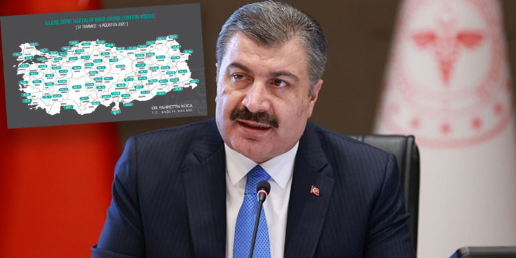 Sağlık Bakanı Koca, illere göre haftalık vaka sayısını açıkladı