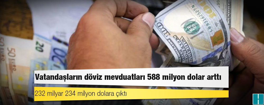 Vatandaşların döviz mevduatları 588 milyon dolar arttı