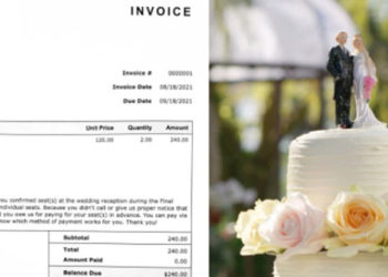 Yeni evli çift, düğüne katılacaklarını söyleyip gelmeyenlere fatura yolladı