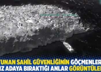Yunan sahil g&uuml;venliğinin g&ouml;&ccedil;menleri ıssız adaya bıraktığı anlar g&ouml;r&uuml;nt&uuml;lendi