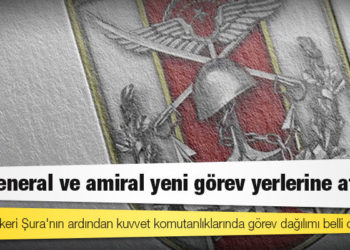 Yüksek Askeri Şura'nın ardından kuvvet komutanlıklarında görev dağılımı belli oldu: 141 general ve amiral yeni görev yerlerine atandı