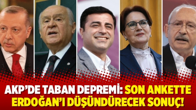 AKP'de taban depremi: Son ankette Erdoğan'ı düşündürecek sonuç!