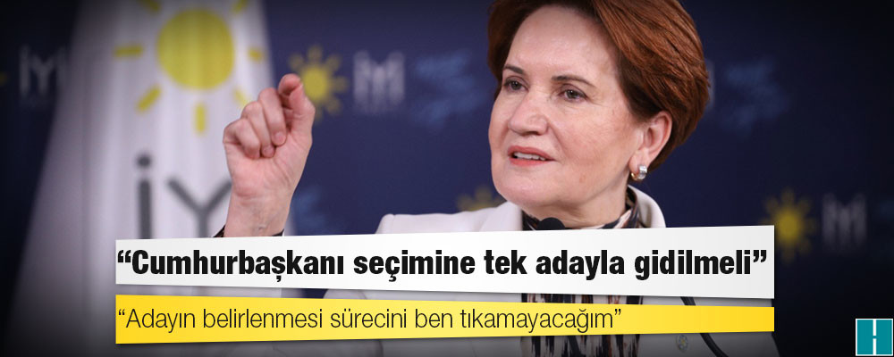 Akşener: Cumhurbaşkanı seçimine tek adayla gidilmeli