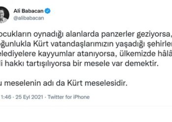 Babacan’dan ‘Adı Kürt meselesidir' paylaşımı
