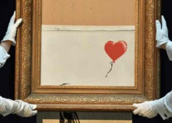 Banksy'nin müzayede sonunda 'parçalanan' eseri yeniden açık artırmayla satılacak