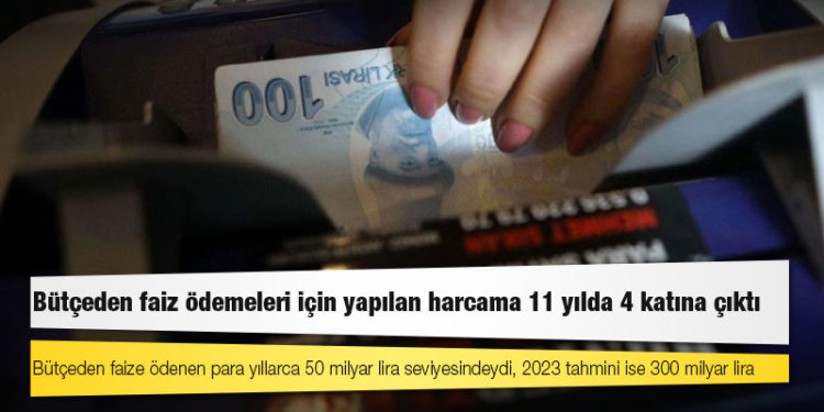 Bütçeden faize ödenen para yıllarca 50 milyar lira seviyesindeydi, 2023 tahmini ise 300 milyar lira