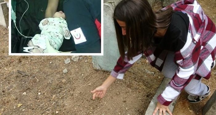 Canlı canlı toprağa gömülen bebeği son anda öğrenciler buldu