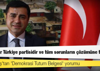 Demirtaş'tan 'Demokrasi Tutum Belgesi' yorumu: HDP bir Türkiye partisidir ve tüm sorunların çözümüne taliptir