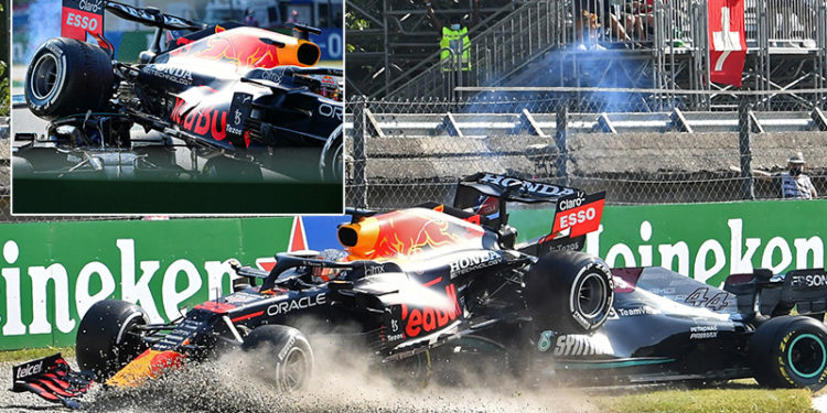 Formula 1'de korkutan kaza: Max Verstappen, Hamilton'ın üstüne çıktı!