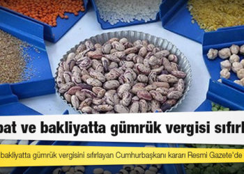 Hububat ve bakliyatta gümrük vergisi sıfırlandı