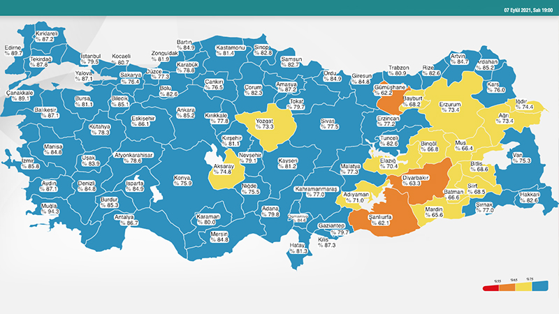 Sağlık Bakanı Koca, Covid-19 risk haritasında rengi değişen illeri paylaştı