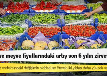 Sebze ve meyve fiyatlarındaki artış son 6 yılın zirvesinde