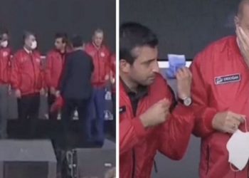 TEKNOFEST’te damat maskelerin çıkarılmasını istedi, Bakan Koca reddetti