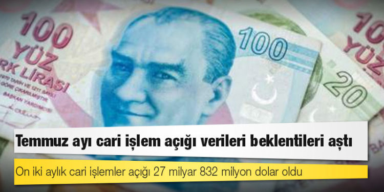 Temmuz ayı cari işlem açığı verileri beklentileri aştı