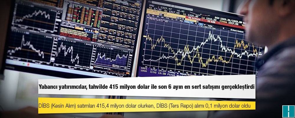 Yabancı yatırımcılar, sürpriz faiz indiriminin etkisiyle tahvilde 415 milyon dolar ile son 6 ayın en sert satışını gerçekleştirdi