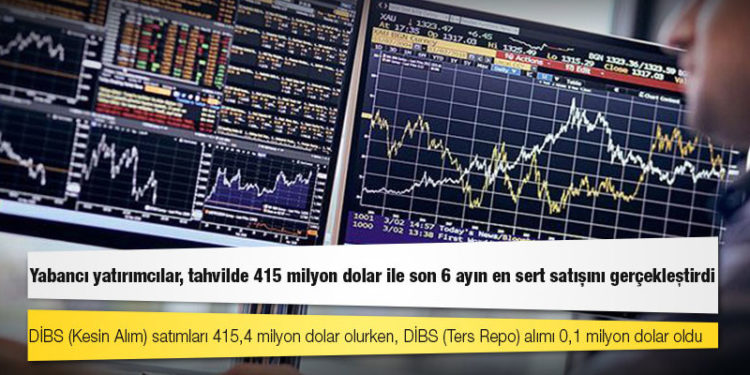 Yabancı yatırımcılar, sürpriz faiz indiriminin etkisiyle tahvilde 415 milyon dolar ile son 6 ayın en sert satışını gerçekleştirdi