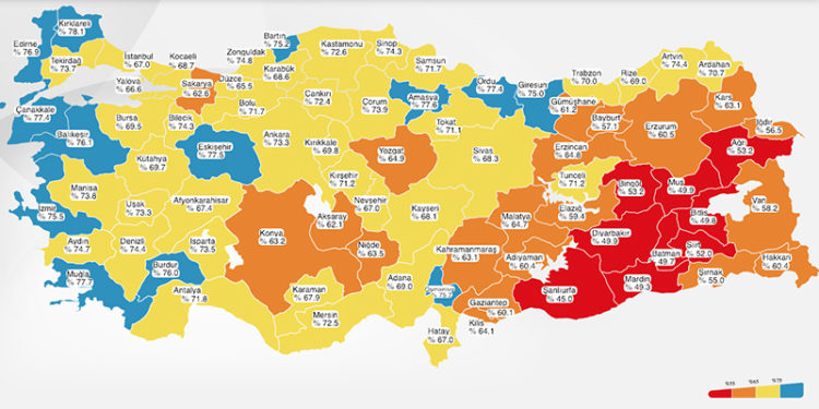 İkinci doz aşılamayı gösteren risk haritasında mavi il sayısı 13'e ulaştı